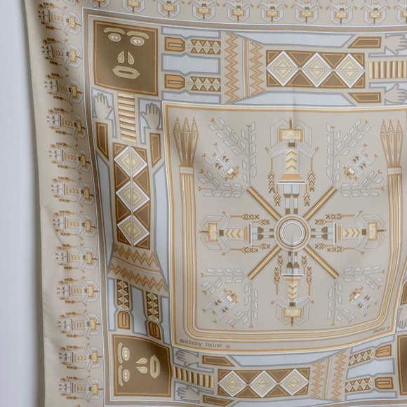 Anthony Paine Skemo Scarf Made in Italy Polyester Northwest Coast Retro - Picture 4 of 11